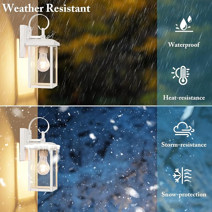 BesLowe 2-Pack Outdoor Wall Light Fixtures, Exterior Lighting Fixtures Wall - Image 2