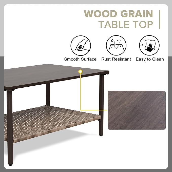 COOS BAY Aurora Terrace Outdoor Coffee Table - Image 3