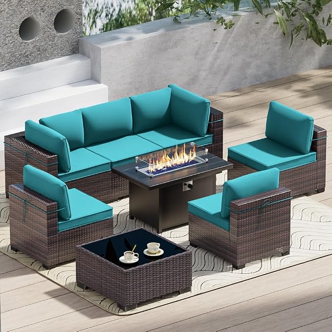 Outdoor Terrace Furniture Set, 8 Piece Outdoor Furniture Set, by ASJMR
