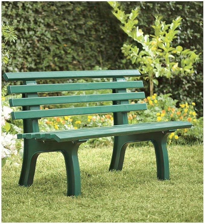 Plow & Hearth Weatherproof German PVC Outdoor Bench | Holds Up to 500 lbs | by PlowHearth