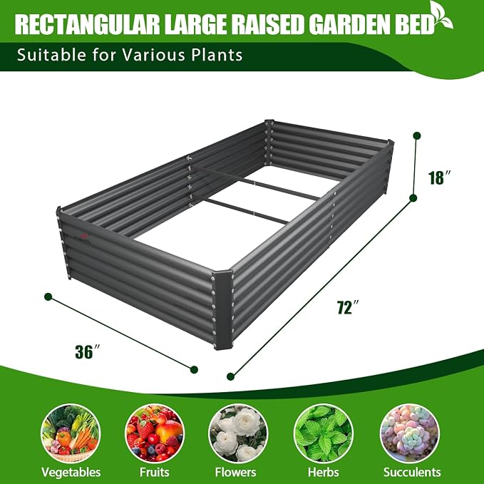 A ANLEOLIFE 8-Pack 6X3X1.5ft & 74x74x18 in Deep Root Galvanized Raised Garden - Image 5