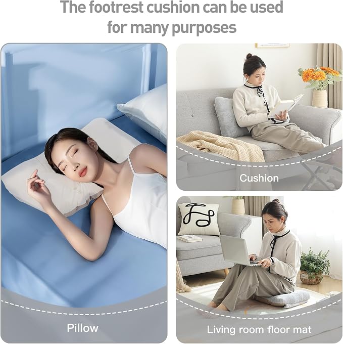 LITA Folding Footrest Stool, Portable Ottoman Foot Rest, Upholstered Small - Image 7