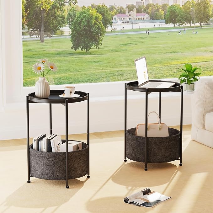 Garden 4 you Small Side Table, Mini Round End Table, Modern Nightstand - Image 5