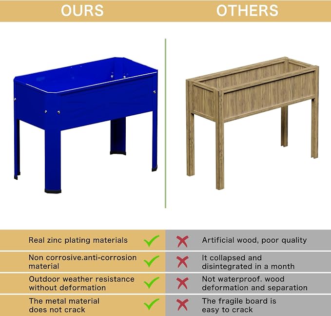 Elevated Metal Planter Box Stand Heavy Duty Raised Garden Bed - Image 4