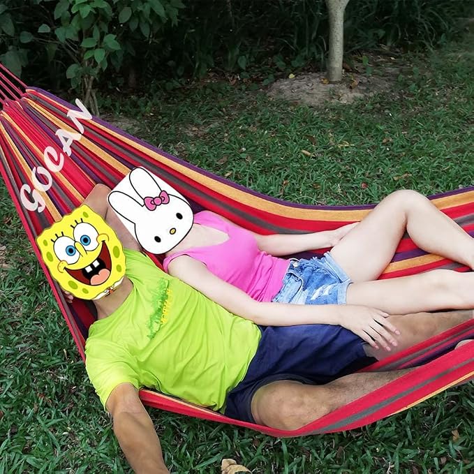 Brazilian Double Hammock 2 Person Extra Large 220x160cm Total Length 330cm Load - Image 2
