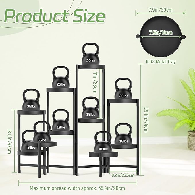 iDavosic.ly Plant Stand Indoor Outdoor, 10 Tier Corner Metal Flower Display - Image 2