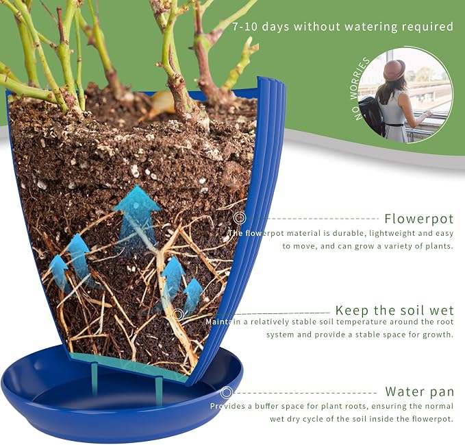 Plant Pots Indoor with Saucers & Drainage - Image 7