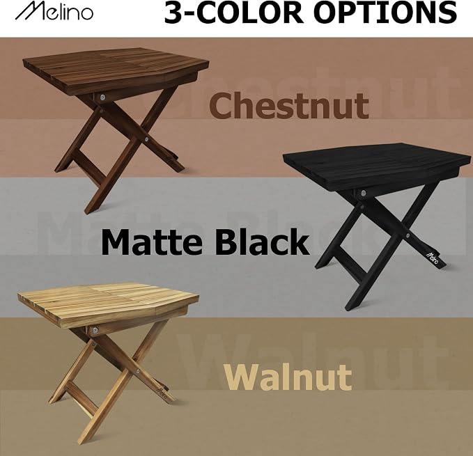 Melino Wooden Folding Outdoor Side Table, FSC Certified Acacia Weatherproof - Image 8