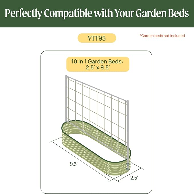 Vego Garden Metal Frame Cucumber Tomato Trellis, Garden Trellis - Image 2