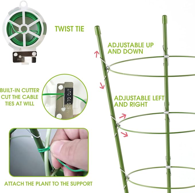 Kgozwon 4 Pack Tomato Cage Plant Support Cages - Image 3