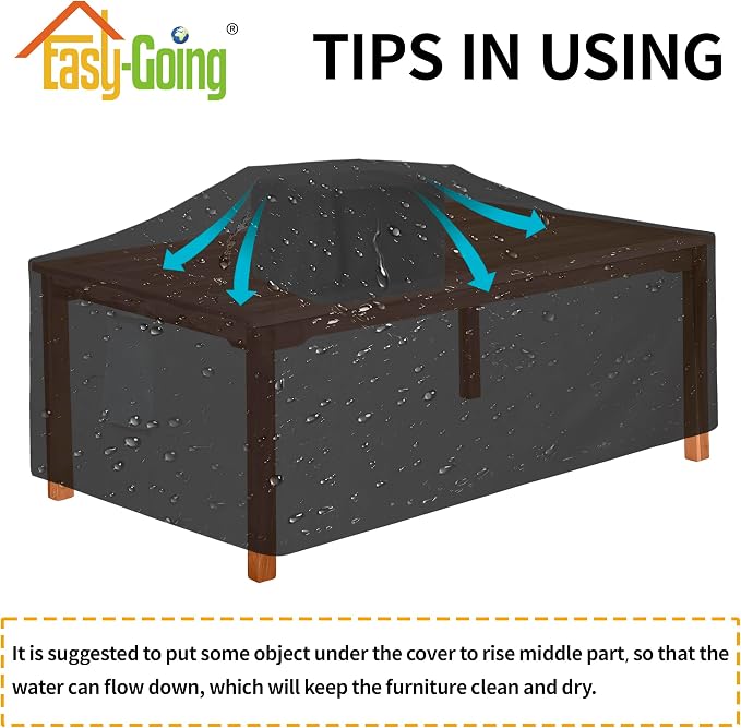 Easy-Going 600D Heavy Duty Rectangular Table Cover UV Resistant and Waterproof - Image 7