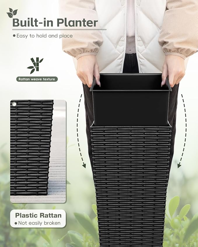 Greesum 24 Inch Tall Plastic Planters, Detachable Inner Pot & Drainage Holes - Image 2