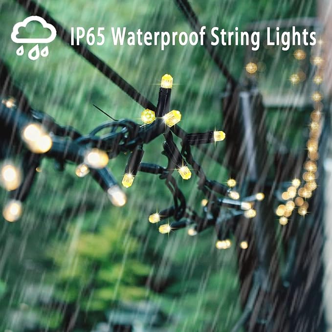 Solar Christmas Lights Outdoor, 115 Ft 300 LED 8 Modes Waterproof Patio Lights - Image 4