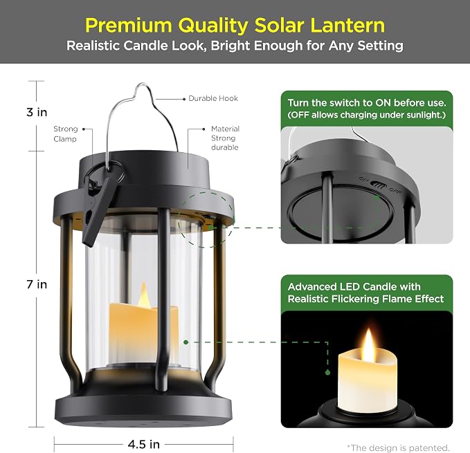 Solar Lantern Outdoor Indoor Use – Hanging Solar Lights - Image 6