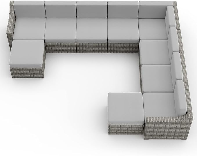 HAPPATIO 10 Piece Patio Conversation Set, Patio Furniture Set - Image 2