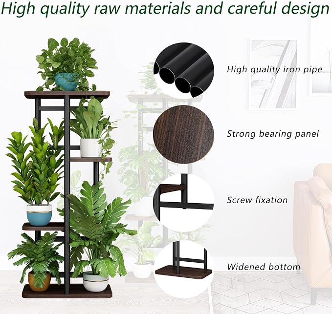 LINZINAR Plant Stand Indoor 4 Tier 5 Potted Multiple Plant Shelf Stands - Image 6