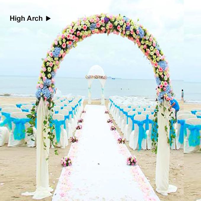 Metal Pergola Arbor, Wedding Arch 4.6 Feet Wide x 7.9 Feet High, Assemble - Image 6
