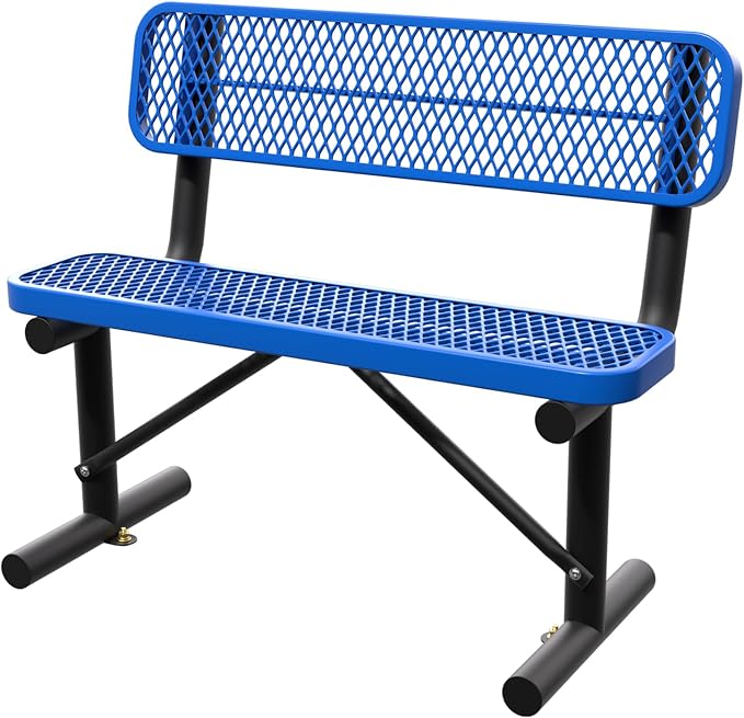 4 Feet Steel Park Bench for Outside, Outdoor Bench by Sunnibety