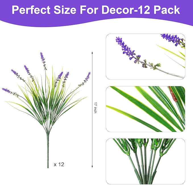 Artificial Faux Plants Flowers for Outdoor Decorations, Fake Monkey Grass for - Image 8