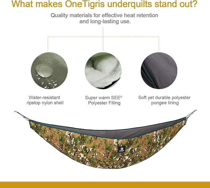 OneTigris Hideout Hammock Underquilt, Lightweight 4 Season Hammock Gear - Image 2