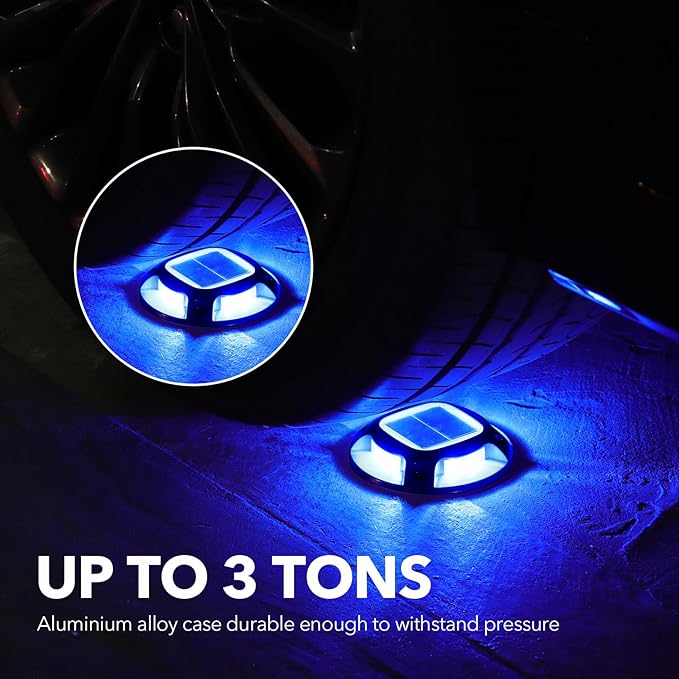 AGPTEK Solar Driveway Lights Outdoor 4 Pack, 2 Color Modes LED Deck Dock Marine - Image 4