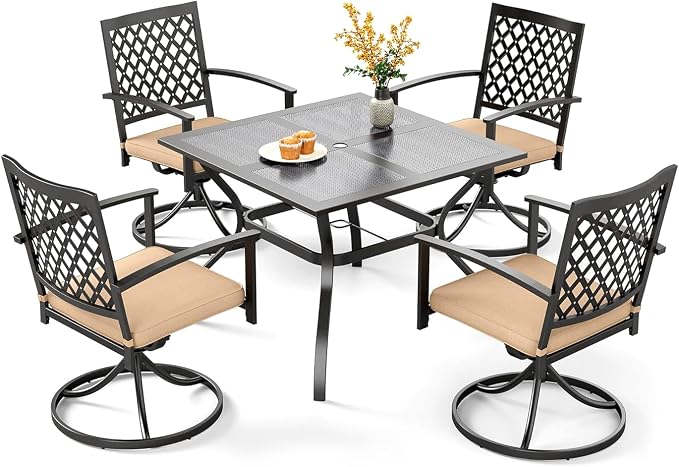 PHI VILLA 5 Pieces Outdoor Dining Set by PHIVILLAThepioneerofcomfortablehouseholdsupplies