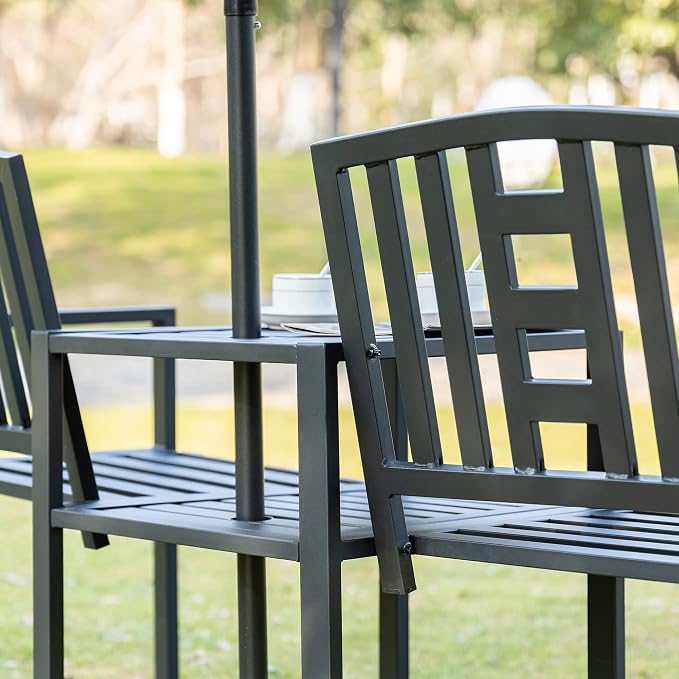 Outsunny Metal Garden Bench - Image 9