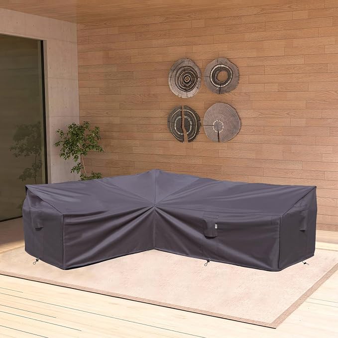 Heavy Duty Outdoor Sectional Couch Covers, L-Shaped Lawn Patio Furniture Cover - Image 6