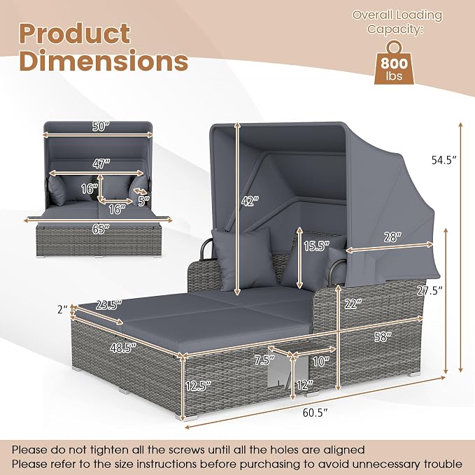 RELAX4LIFE Patio Outdoor Daybed - Image 2