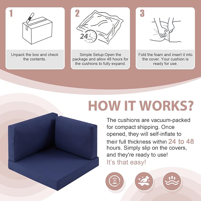 9-Piece Patio Furniture Cushions Set, Replacement Outdoor Cushions - Image 6