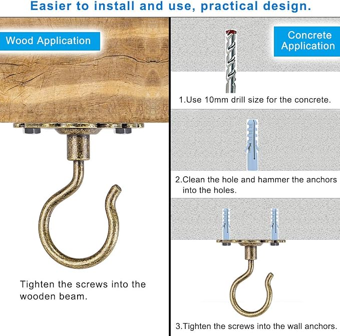 Dolibest Wall Mount Ceiling Hooks, Plant Hooks - Image 6