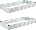 8x4x1ft Galvanized Raised Garden Bed, Outdoor Planter Box Metal Patio Kit by Foxlang