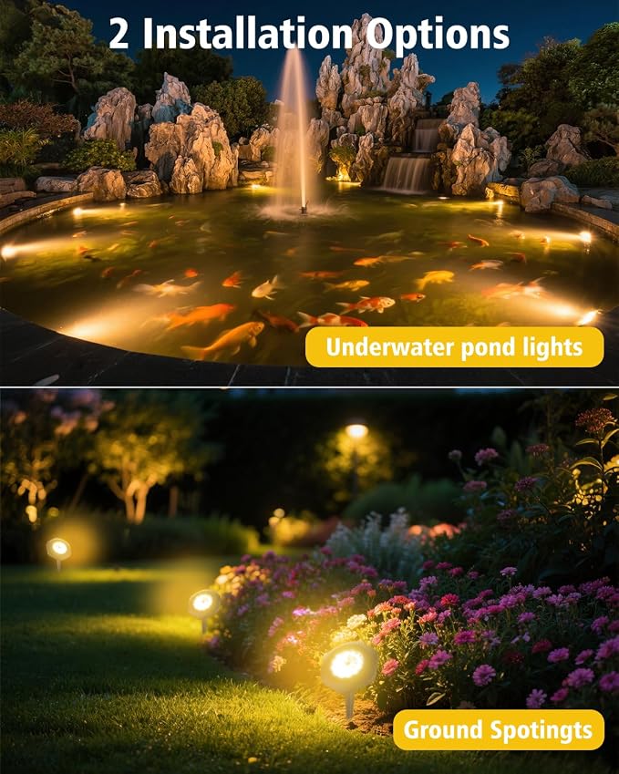 CORESLUX Solar Spot Lights Outdoor Waterproof IP68, 3-in-1 LED Warm Light Solar - Image 5