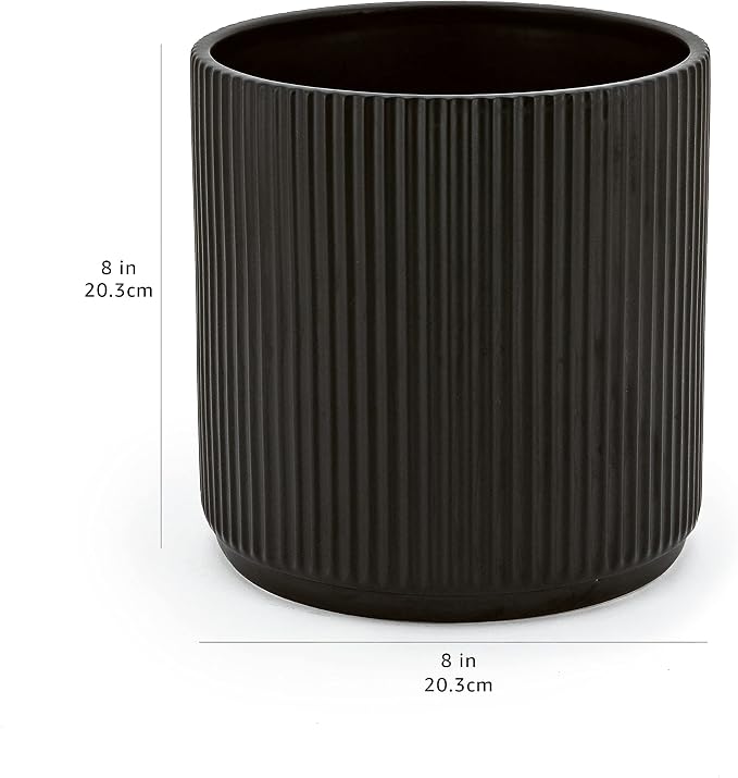 Amazon Basics Fluted Ceramic Round Planter - Image 6