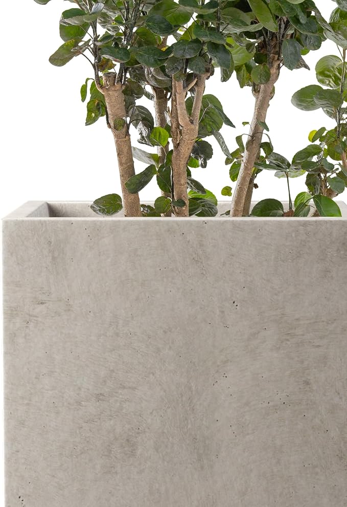 Kante 12.6" H Tall Rectangular Concrete Planters, Outdoor Indoor Lightweight - Image 7