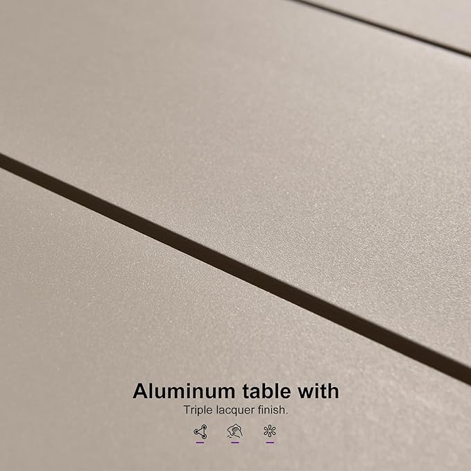 PURPLE LEAF Patio Dining Set for 10 All-Weather Wicker 11 Piece Aluminium - Image 7