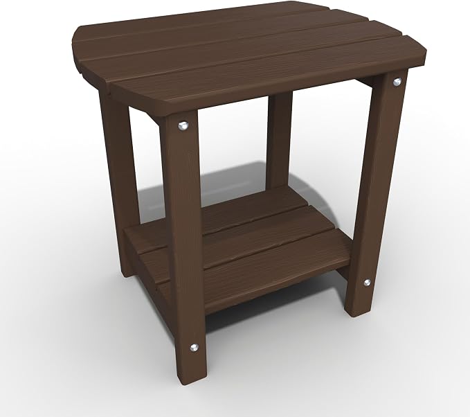 Adirondack Outdoor Side Table, 2-Tier Sturdy Patio End Table Weather Resistant by THOEOE