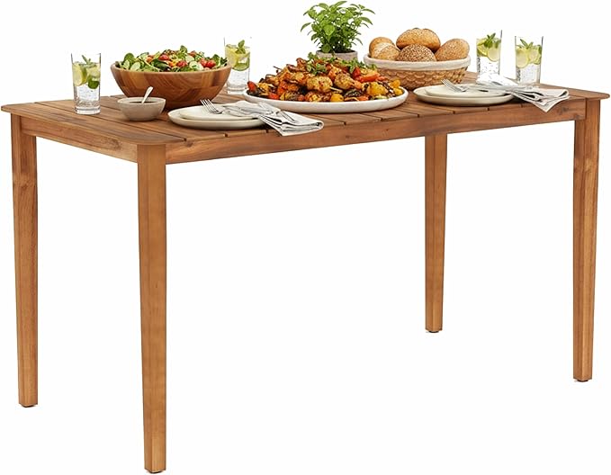 Tangkula 54" Acacia Wood Patio Dining Table by TANGKULA