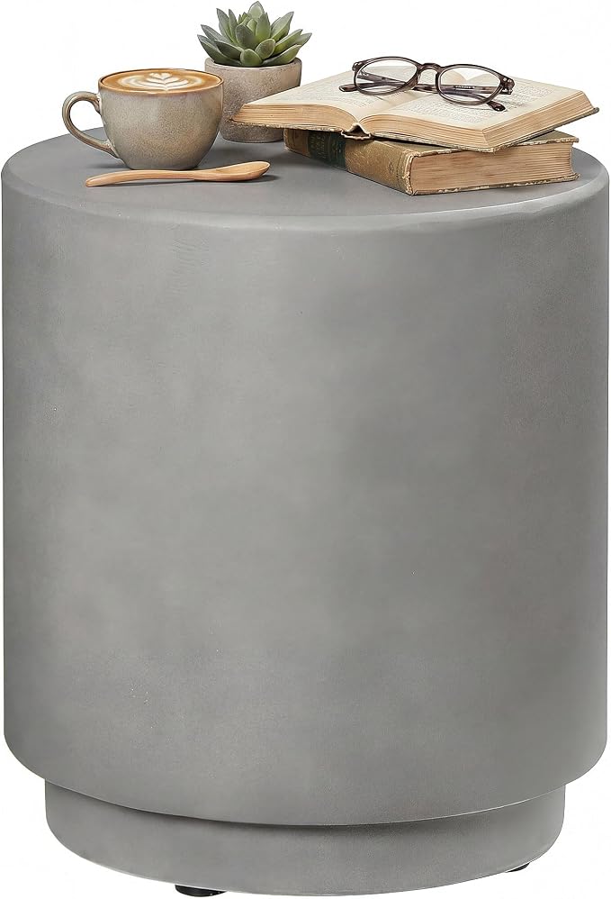 HOMCOM Outdoor Side Table, Round Small End Table by HOMCOM
