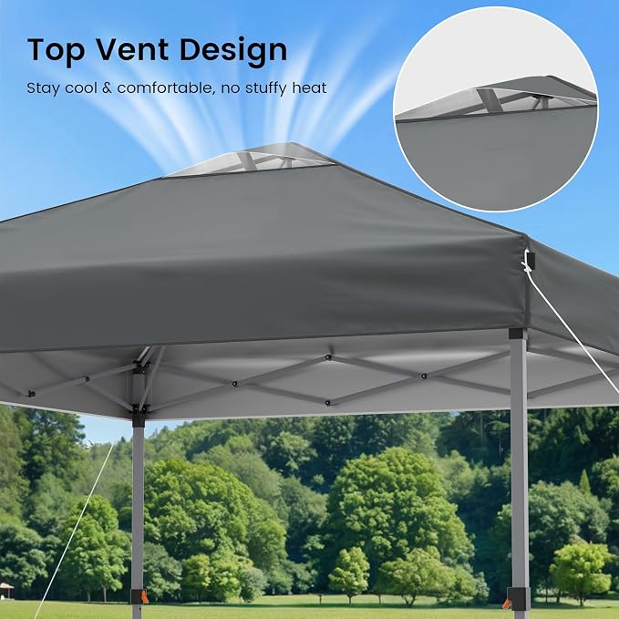 Pop Up Canopy Tent with Sidewalls, 10x10ft 10 Person Party Tent One Push Setup - Image 5
