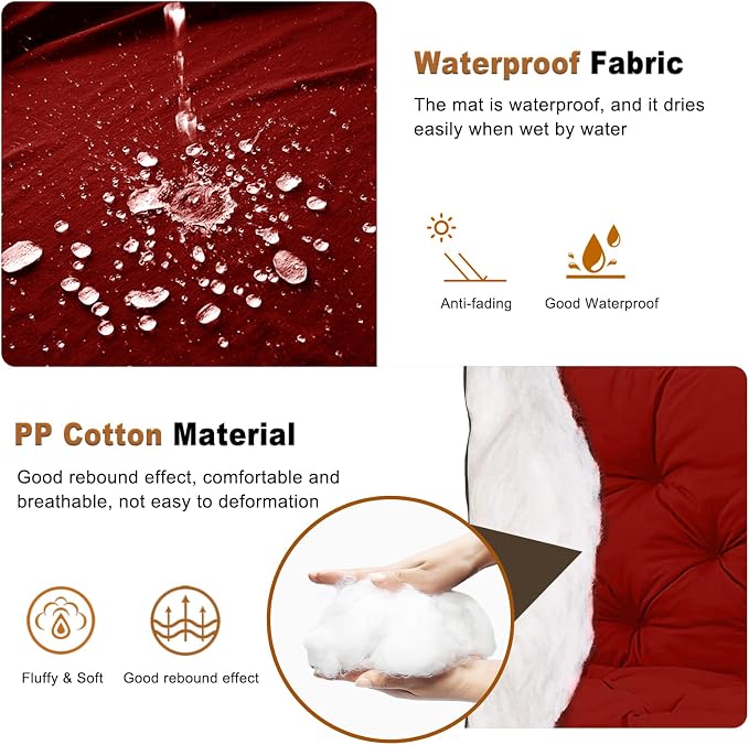2-3 Seat Swing Replacement Cushion, Outdoor Bench Cushions - Image 3