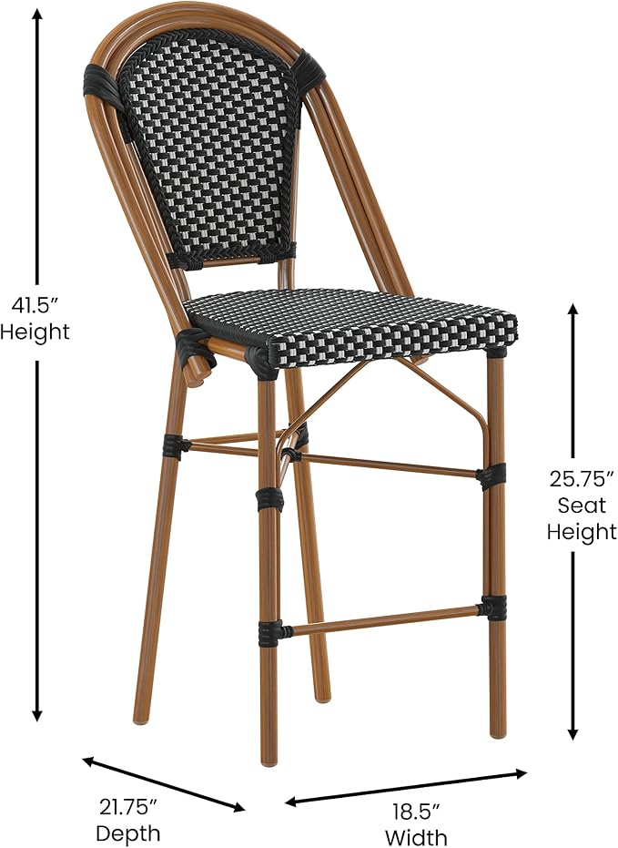 EMMA + OLIVER Soie Bistro Counter Stool - Image 2