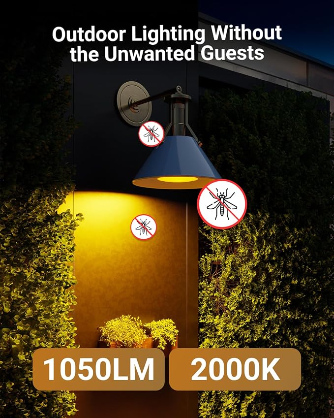 Sunco LED Yellow Bug Light Bulbs Outdoor PAR38 Bug Repellent Light - Image 2