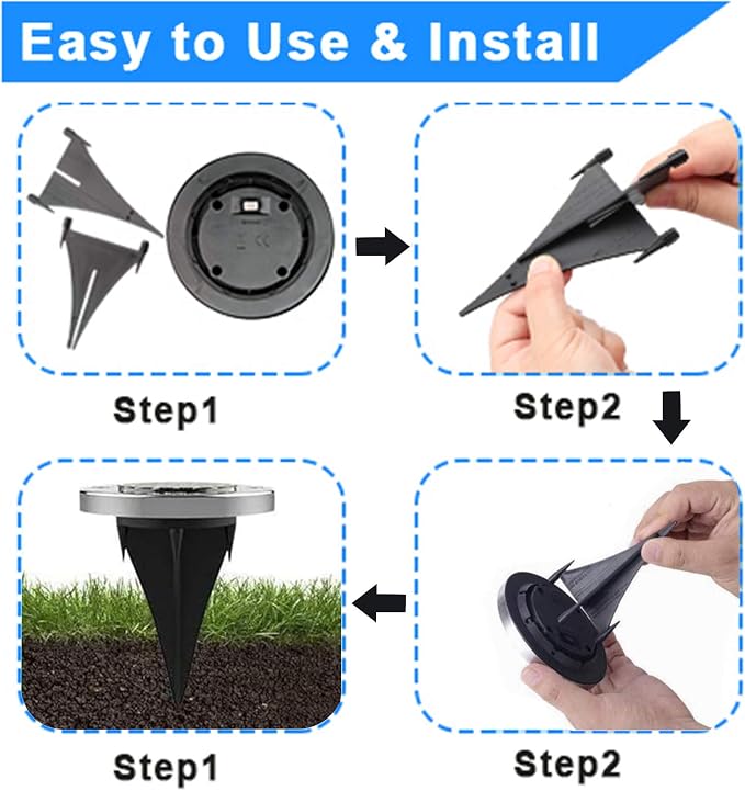 4.6 Inch Diameter Solar Ground Lights, Waterproof Solar Garden Lights, Outdoor - Image 5