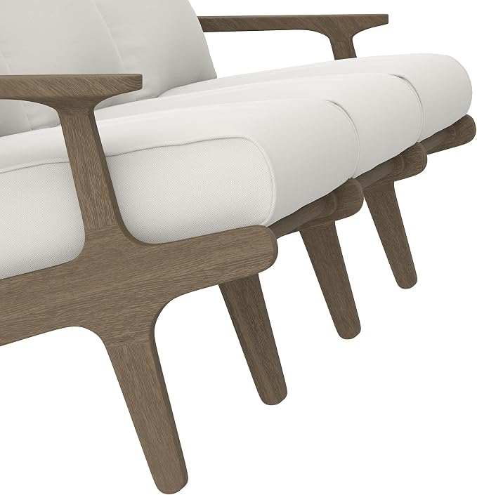 Modway Saratoga Teak Outdoor Patio Sofa in Weathered Gray White – 3 Seater Couch - Image 9