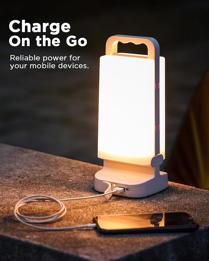 Solar Camping Lantern, Rechargeable Battery Powered Camping Light 6000mAh Up to - Image 9