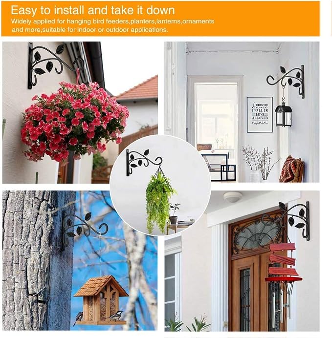 Axgo Wall Mount Hanging Plant Hook, Rust-Resistant Metal Plant Hanger - Image 6