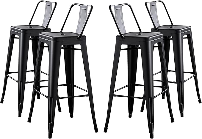 AC Pacific 30” Metal Barstool Set of 2 – Country Rustic Style by ACPacific