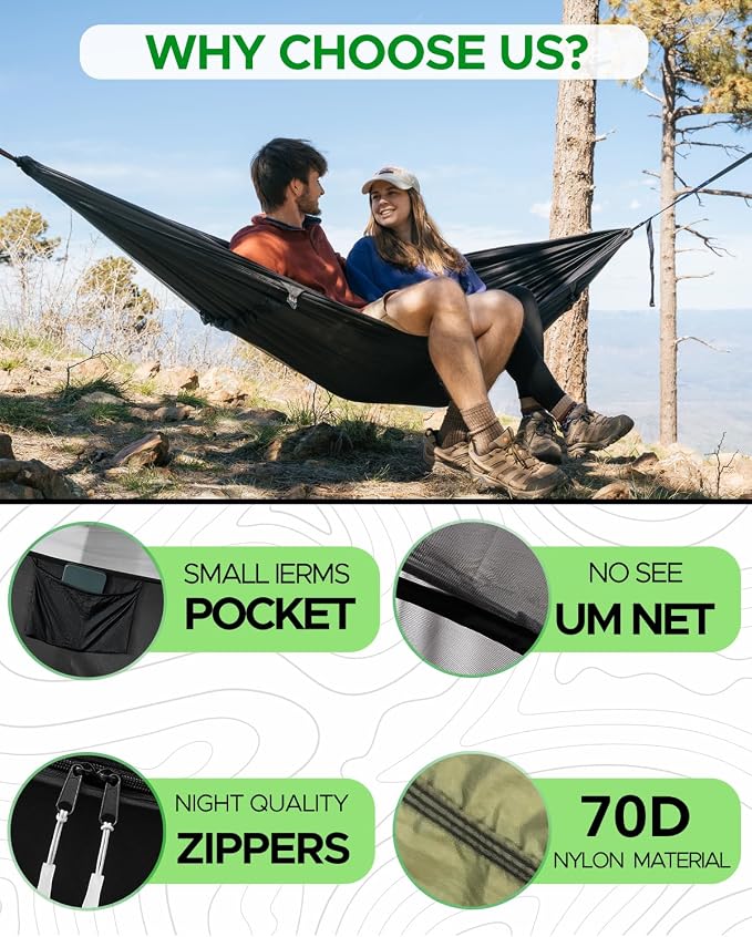 Sunyear Camping Hammock with Net - Image 5