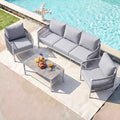 Aluminum Patio Furniture Set, 5 Seats Modern Outdoor Sectional Furniture by Oasbira